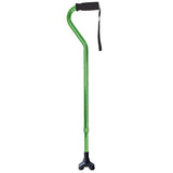 Cane  Offset  Blue Jay Green With Foam Handle
