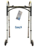 Walk With Me Folding Aluminum 2 Button Walker W/5 Wheels Cs4