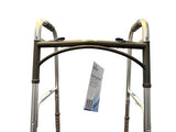 Walk With Me Folding Aluminum 2 Button Walker W/5 Wheels Cs4