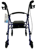Roll With Me Steel Rollator W/6  Wheels  K/d  Blue  Case/2