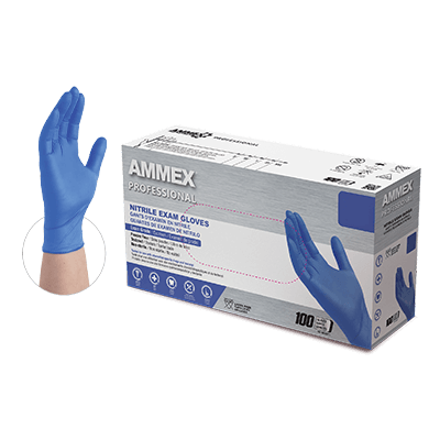 AMMEX Professional Exam Blue Nitrile Gloves (Case of 1000)