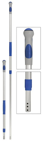 Aluminium telescopic handle with ergonomic grip.