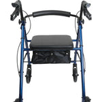 Aluminum Rollator W-loop Brake Blue  4-wheel.