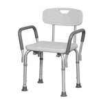 Bath Bench Adj Ht. W-back-kd Remov. Padded Arms  (pmi).