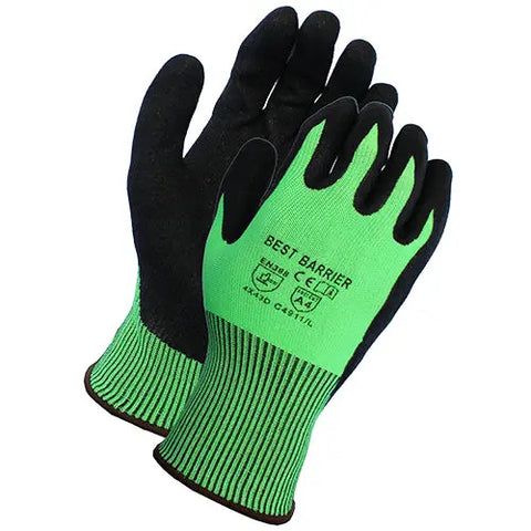 ProWorks® Coated Cut Resistant Gloves, A4, 13G, Lime Green/Black.