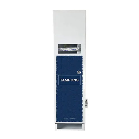 Tampax® T-25 Tampon Vendor, White/Blue.