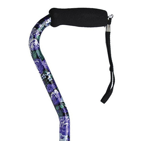 Offset Handle Aluminum Cane Color Mauve Floral      (each)
