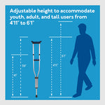 Carex Folding Crutches  Pair Universal Size