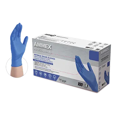 Exam Blue Nitrile Gloves Tested for Fentanyl & Chemotherapy drugs (Case of 1000).