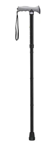 Folding Cane Alum W-gel Grip Black.