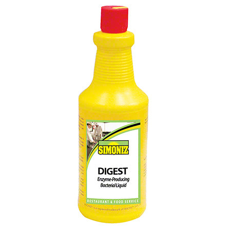 Simoniz Digest enzyme producing bacterial liquid recommended for grains, tree traps, digest, and biodegrade, organic waste, grease and food by products eliminate odors non-pathogenic 12 x 32oz D0860