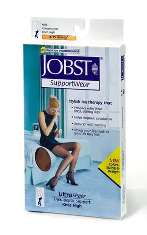 Jobst Ultrasheer 8-15 Mmhg Knee-hi Black 9.5-11 Shoe Size.