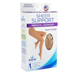 Ladies' Sheer Firm Spt  Medium 20-30mmhg  Panty Hose  Beige.