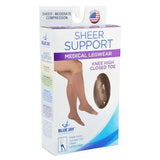 Ladies' Sheer Mild Support  Sm 15-20 Mmhg  Knee Highs  Beige.