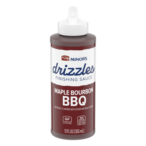 Maple Bourbon BBQ Drizzle Sauce 12 Oz Squeeze Bottle (Pack of 6).