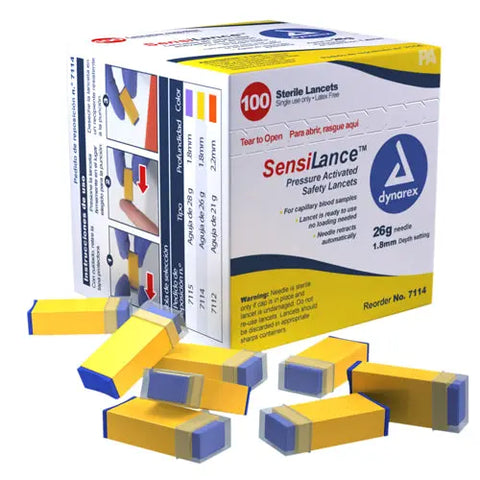 Pressure Activated Lancets 26g 1.8mm Yellow (bx-100).