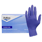 ProWorks® Nitrile Exam, PF, Blue-Violet, 3 mil.