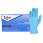 ProWorks® Nitrile Exam, PF, Blue, 4 mil.