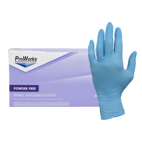 ProWorks® Nitrile, IND, PF, Blue, 3 mil.