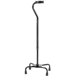 Quad Cane  Large Base  Black 300 Lb Weight Capacity.