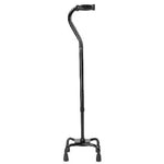 Quad Cane  Small Base  Black 300 Lb Weight Capacity.