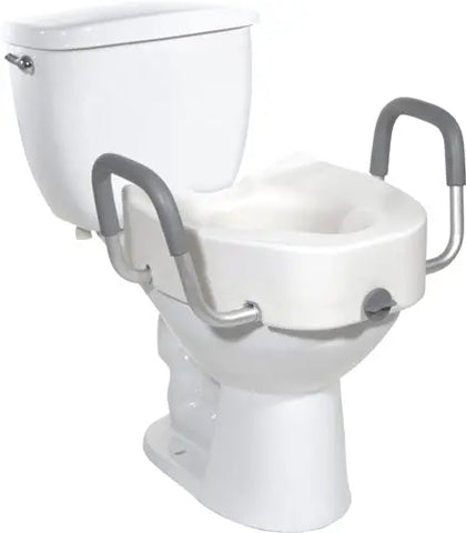 Raised Toilet Seat With Lock & Alum Removeable Arms.