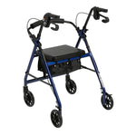 Rollator 4-wheel With Pouch & Padded Seat Blue - Drive.