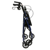 Rollator 4-wheel With Pouch & Padded Seat Blue - Drive.