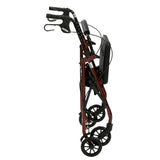 Rollator 4-wheel With Pouch & Padded Seat  Red - Drive.