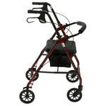 Rollator 4-wheel With Pouch & Padded Seat  Red - Drive.