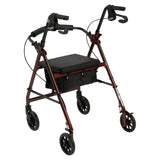 Rollator 4-wheel With Pouch & Padded Seat  Red - Drive.