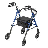 Rollator Aluminum W-adj. Seat Height  Blue.