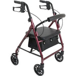 Rollator Junior Aluminum 6 Wheels Burgundy.