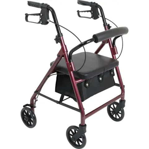 Rollator Junior Aluminum 6 Wheels Burgundy.