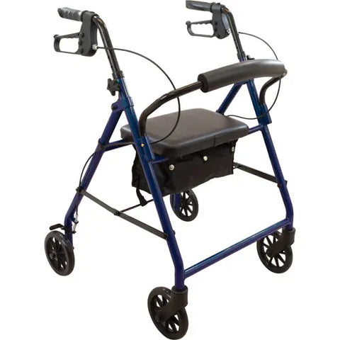 Rollator  Steel  6  Wheels Blue  300 Lb. Weight Cap.