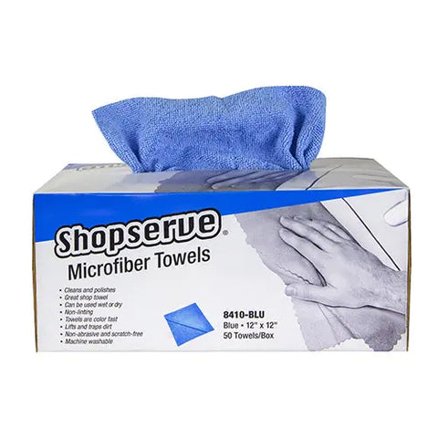 Shopserve® Microfiber Towels in Dispensing Boxes.