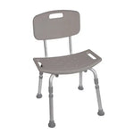 Shower Safety Bench W-back - Kd  Tool-free Assembly Grey.