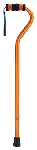 Standard Offset Walking Cane Adjustable Aluminum  Orange.