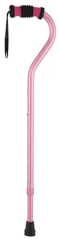 Standard Offset Walking Cane Adjustable Aluminum Pink.