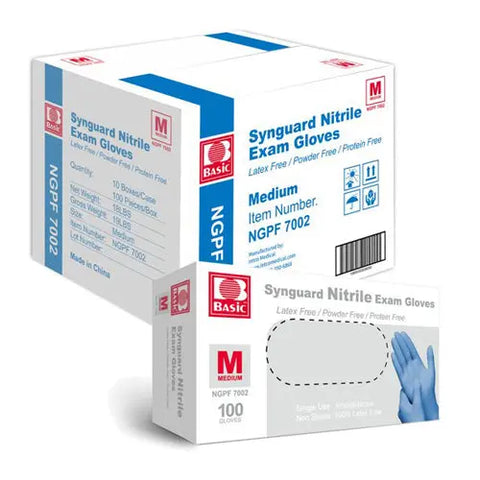 Synguard Nitrile Exam Gloves 10 Bxs-case  Medium.