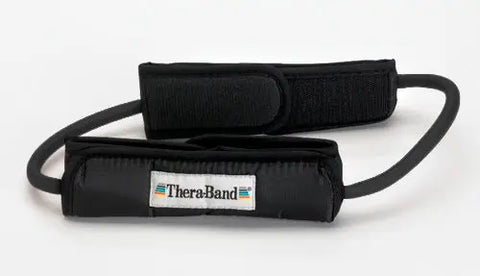 Theraband Prof Resist Tubing Loop W-padded Cuffs Black.