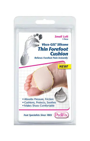 Visco-gel Silicone Thin Forefoot Cushion Large Left.