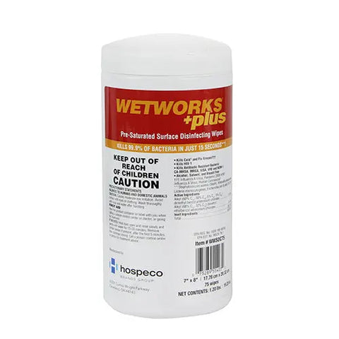 WetWorks® +Plus Disinfecting Wipes.