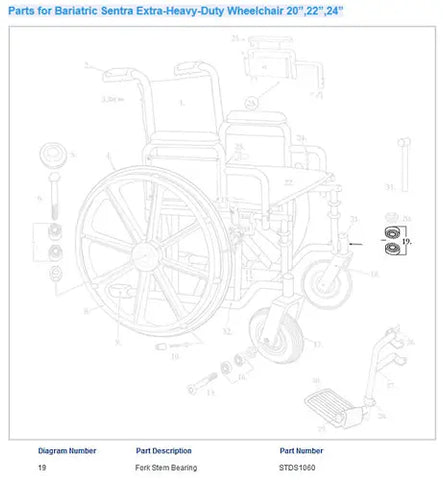 Wheelchair Fork Bearing Only.