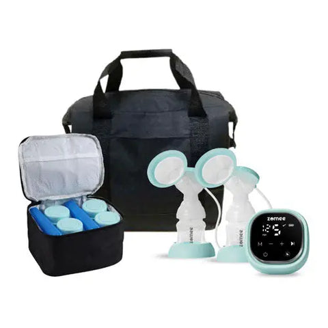 Zomee Z2 Breast Pump Bundle With Tote And Cooler.