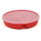 Scoop Dish Partitioned W/lid Redware.