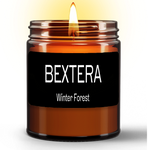 Bextera's Winter Forest Natural Wax Candle in Amber Jar (9oz)