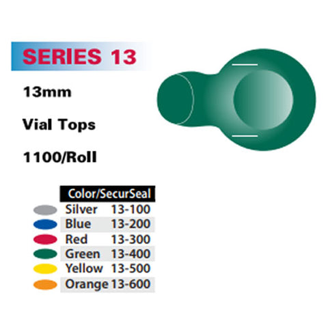 Series 13 SecurSeal® IV Seal, 13mm Vial Tops