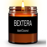 Bextera's Island Coconut Natural Wax Candle in Amber Jar (9oz)