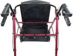 Aluminum Rollator W-loop Brake Burgundy  4-wheel